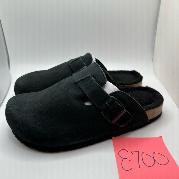 CUSHIONAIRE Women's Cork Footbed Clog with Genuine Leather Upper, Faux Fur Linin - Picture 3 of 7